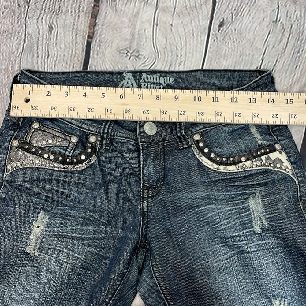 Antique Rivet Distressed Jeans 27” - Picture 9 of 12